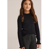 WE Fashion - Longsleeve - Zwart - Rib Gebreid