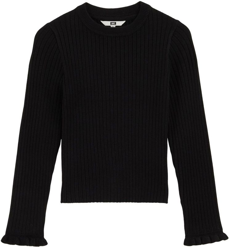 WE Fashion - Longsleeve - Zwart - Rib Gebreid