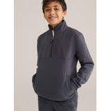 Blue Ridge - Jongens Sweater met Rits - Donkergrijs - Katoen