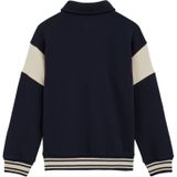 WE Fashion - Sweatshirt - Lichtbeige en Marine - Polokraag - Lange Mouw