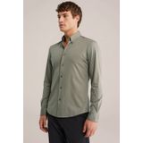 WE Fashion - Zakelijk Overhemd - Groen - Slim Fit - Lange Mouwen