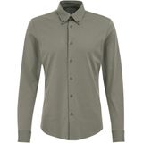 WE Fashion - Zakelijk Overhemd - Groen - Slim Fit - Lange Mouwen