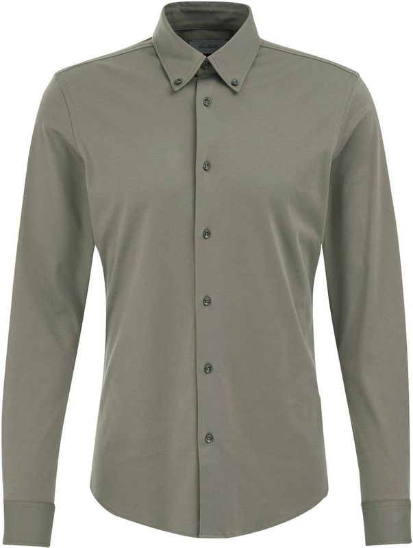 WE Fashion - Zakelijk Overhemd - Groen - Slim Fit - Lange Mouwen