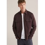 WE Fashion - Overshirt - Donkerbruin - Regular Fit - Lange Mouwen