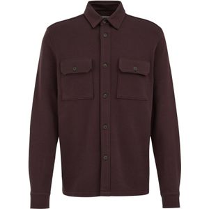 WE Fashion - Overshirt - Donkerbruin - Regular Fit - Lange Mouwen