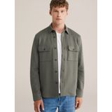 WE Fashion - Overshirt - Grijsgroen - Regular Fit - Lange Mouwen