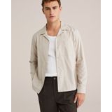 WE Fashion - Regular Casual Overhemd - Lichtgrijs - Lange Mouwen - 100% Katoen