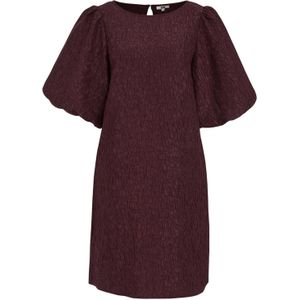 WE Fashion - Jurk - Donkerrood - Korte Mouwen - Ronde Hals