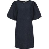 WE Fashion - Dames Jurk - Regular Fit - Ronde Hals - Korte Pofmouwen - All-over Structuur