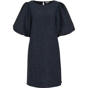 WE Fashion - Dames Jurk - Regular Fit - Ronde Hals - Korte Pofmouwen - All-over Structuur