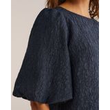 WE Fashion - Blouse - Regular Fit - Korte Pofmouwen - All-over Structuur