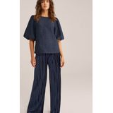 WE Fashion - Blouse - Regular Fit - Korte Pofmouwen - All-over Structuur