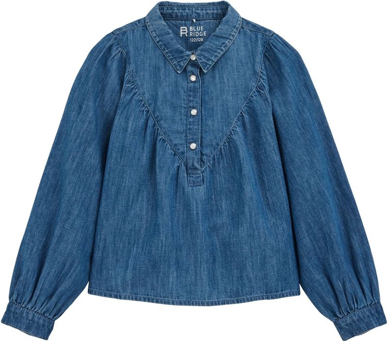 WE Fashion - Blue Ridge - Top - Denim Look - 100% Katoen