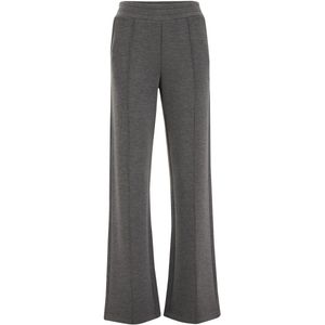 WE Fashion - Regular Fit Jersey Broek - Donkergrijs Gemeleerd - Viscose