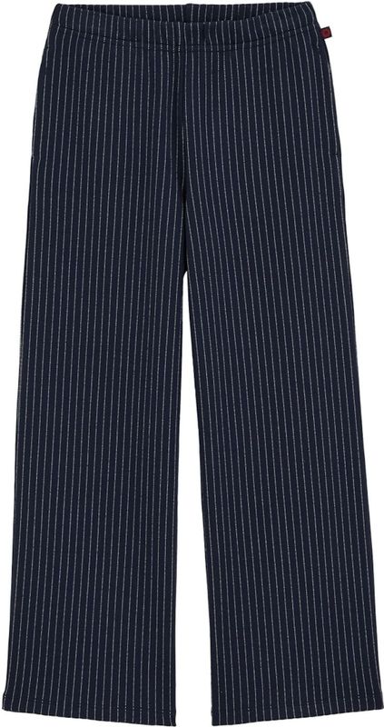 WE Fashion - Meisjes Broek met Krijtstreep - Marineblauw - Regular Fit