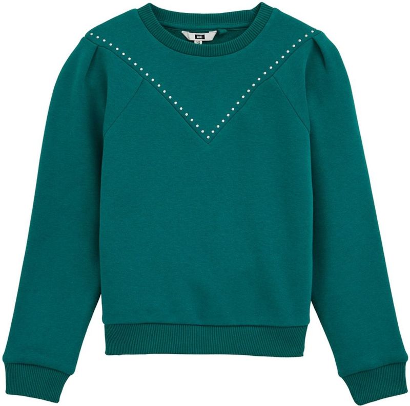 WE Fashion - Meisjes Sweater - Zacht - Regular Fit - Lange Mouwen - Met Studs