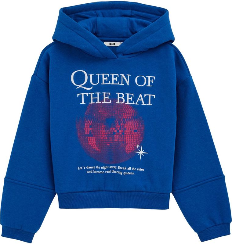 WE Fashion - Sweatshirt - Kobaltblauw - Capuchon - Wijde Pasvorm