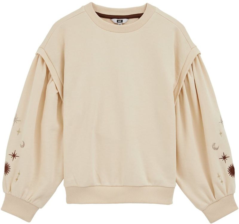 WE Fashion - Sweater - Zacht Sweatmateriaal - Met Ronde Hals en Ballonmouwen