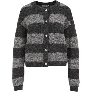 WE Fashion - Dames Vest - Donkergrijs - Wolmix - Regular Fit