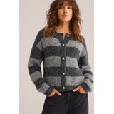 WE Fashion - Dames Vest - Donkergrijs - Wolmix - Regular Fit