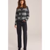 WE Fashion - Dames Vest - Donkergrijs - Wolmix - Regular Fit