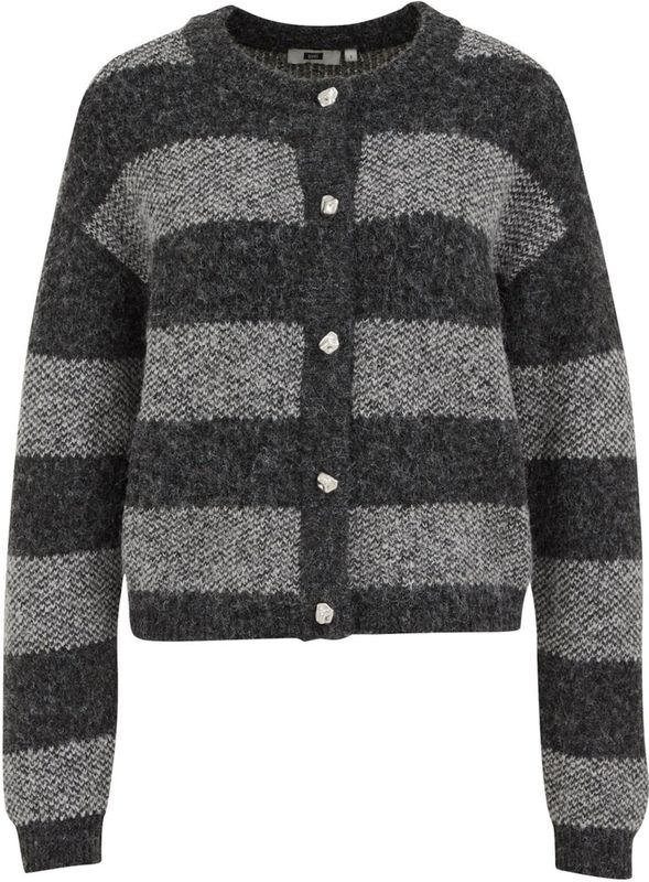 WE Fashion - Dames Vest - Donkergrijs - Wolmix - Regular Fit