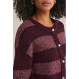 WE Fashion - Vesten - Aubergine - Wolmix - Regular Fit
