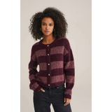 WE Fashion - Vesten - Aubergine - Wolmix - Regular Fit