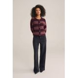 WE Fashion - Vesten - Aubergine - Wolmix - Regular Fit