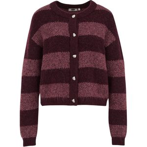 WE Fashion - Vesten - Aubergine - Wolmix - Regular Fit