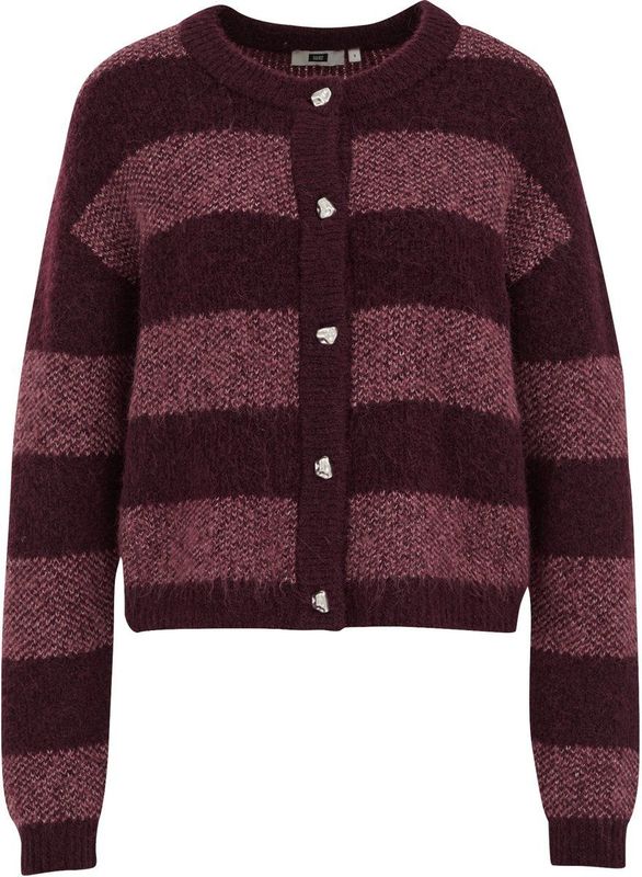 WE Fashion - Vesten - Aubergine - Wolmix - Regular Fit