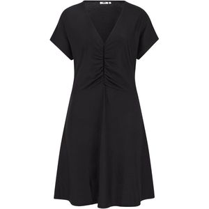 WE Fashion - Jurk - Curve - Dames - Met Structuur - V-hals - Korte Mouwen