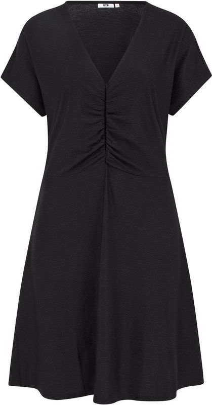 WE Fashion - Jurk - Curve - Dames - Met Structuur - V-hals - Korte Mouwen