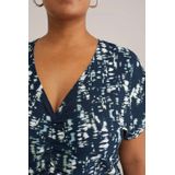 WE Fashion - Dames Jurk - Donkerblauw - Curve - Regular Fit