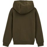 WE Fashion - Sweatvest - Kaki/Zwart - Met Capuchon - Effen