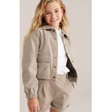 WE Fashion - Tussenjas - Taupe / Offwhite - Blouson - Visgraat