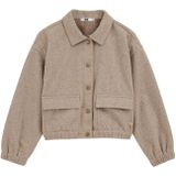 WE Fashion - Tussenjas - Taupe / Offwhite - Blouson - Visgraat