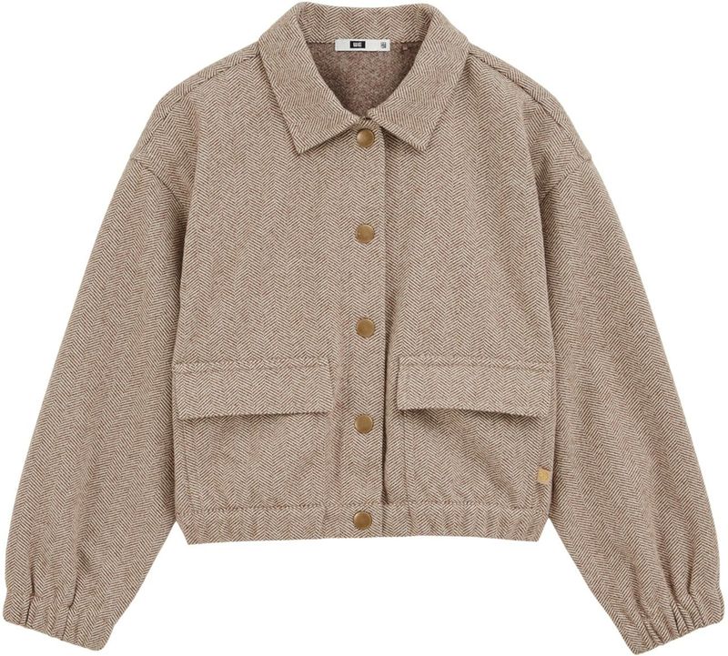 WE Fashion - Tussenjas - Taupe / Offwhite - Blouson - Visgraat