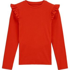 WE Fashion - Geribd T-shirt - Rood - Regular Fit