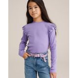 WE Fashion - Geribd T-shirt - Lila - Regular Fit