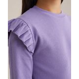 WE Fashion - Geribd T-shirt - Lila - Regular Fit