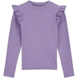 WE Fashion - Geribd T-shirt - Lila - Regular Fit