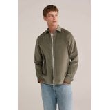 WE Fashion - Regular Fit - Overhemd - Mosgroen - Katoen