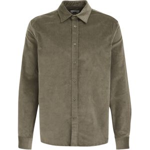 WE Fashion - Regular Fit - Overhemd - Mosgroen - Katoen