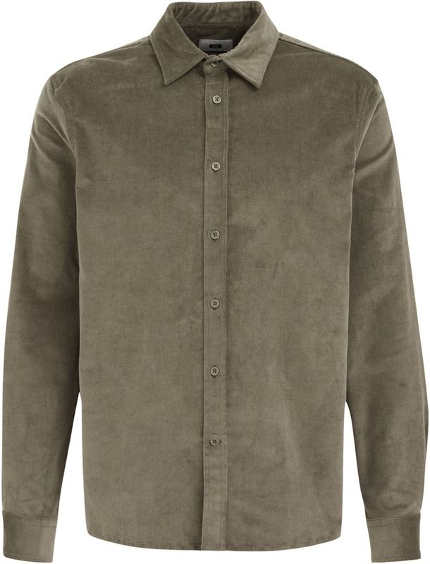 WE Fashion - Regular Fit - Overhemd - Mosgroen - Katoen