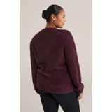 WE Fashion Curve - Cardigan - Donkerrood - Gebreid