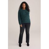 WE Fashion Curve - Cardigan - Donkergroen - Gebreid