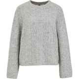 WE Fashion - Gebreide Trui - Grijs Melange - Met Wol