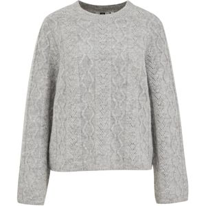 WE Fashion - Gebreide Trui - Grijs Melange - Met Wol