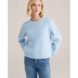 WE Fashion - Gebreide Trui - Lichtblauw - Wol